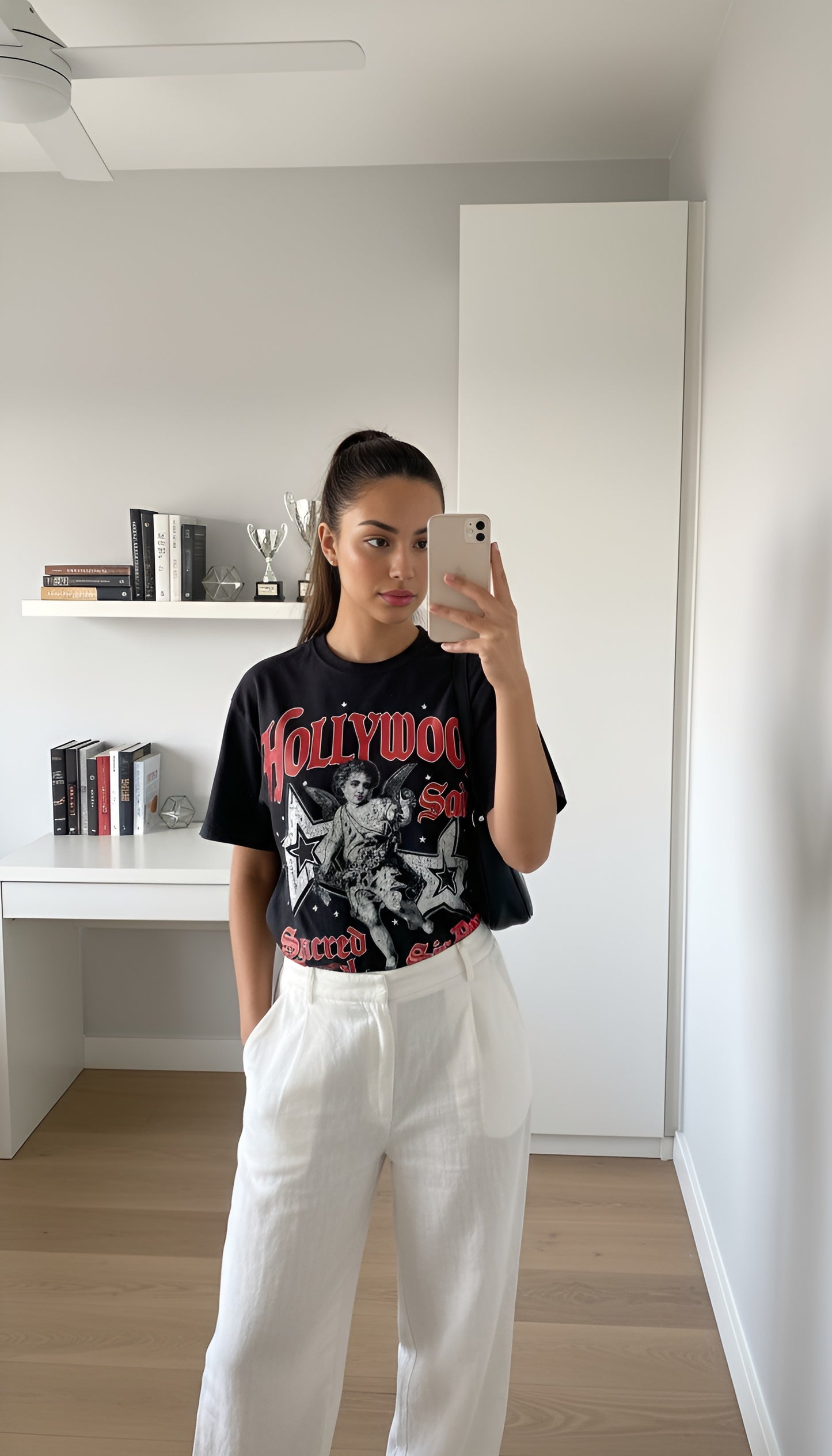 Hollywood Saints “Sacred Angel” Graphic Tee – Black