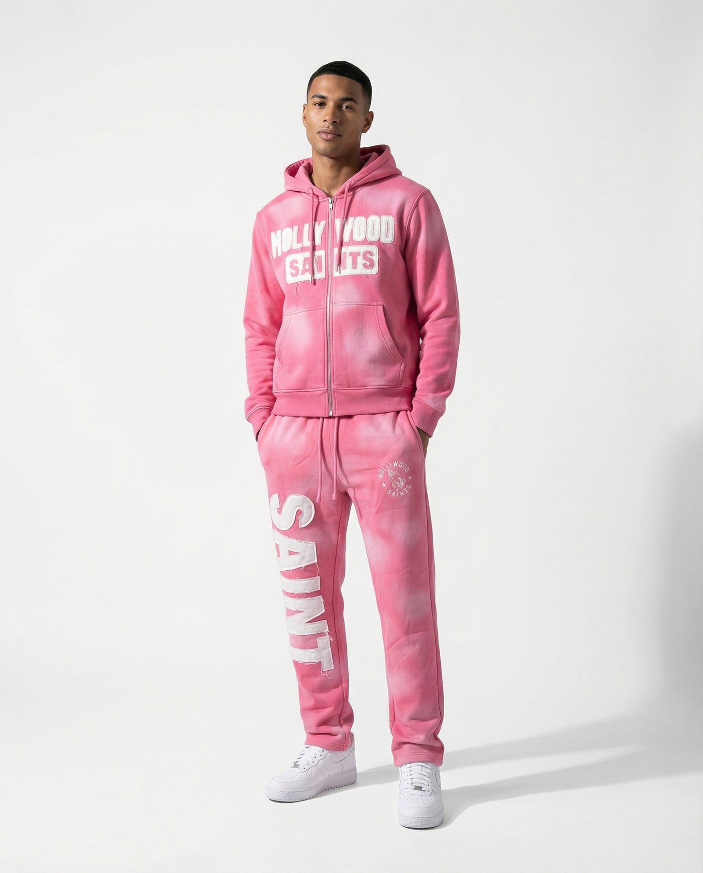 Hollywood Saints™ Sunfade Sweatpants – Frozen Pink