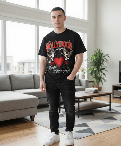 Hollywood Saints "Forever Love" Cherub Heart Tee