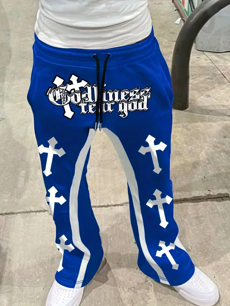 Hollywoodsaints Blue Cross Drawstring Jogger