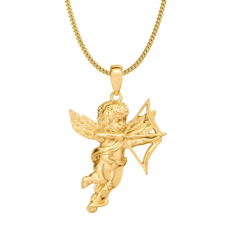 Hollywood Saints Broken Hearts Guardian Angel Pendant Angel Necklace Chain