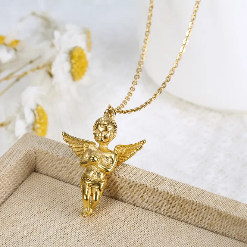 Hollywood Saints Broken Hearts Guardian Angel Pendant Angel Necklace Chain