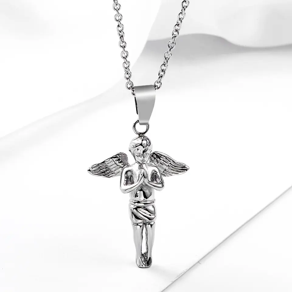 Hollywood Saints Broken Hearts Guardian Angel Pendant Angel Necklace Chain