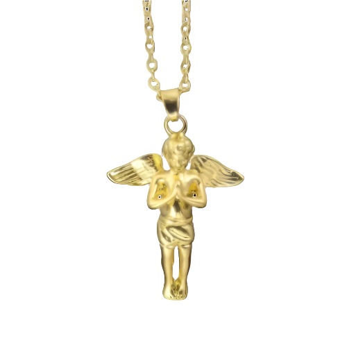 Hollywood Saints Broken Hearts Guardian Angel Pendant Angel Necklace Chain