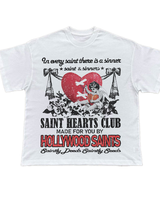 Hollywood Saints Broken Hearts Collection Black T Shirt