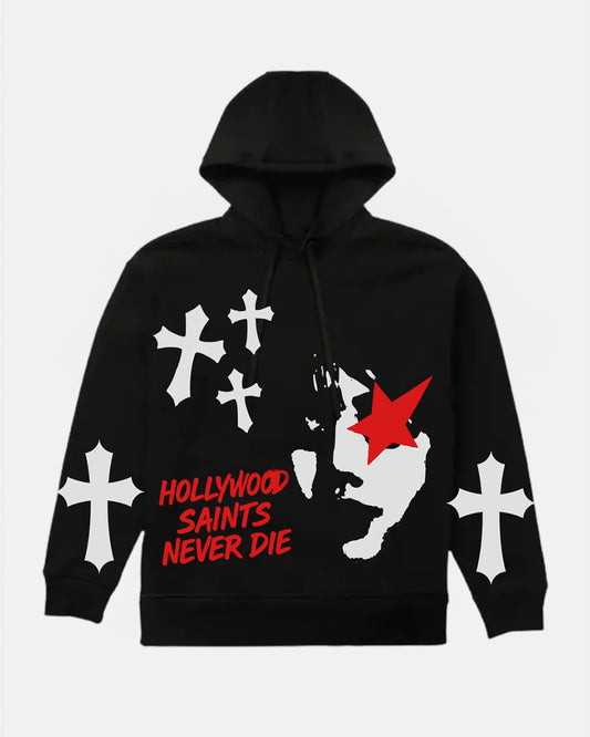 Hollywood Saints Never Die Black Hoodie