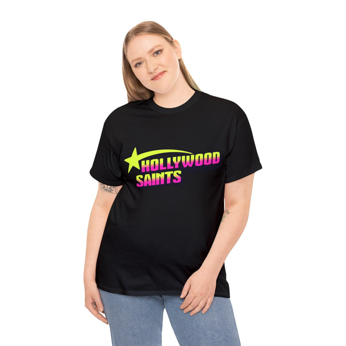 Hollywood Saints Unisex Black T shirt