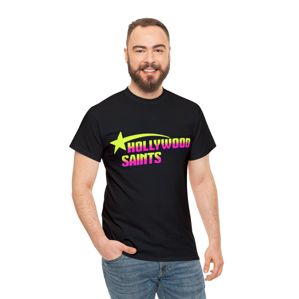 Hollywood Saints Unisex Black T shirt