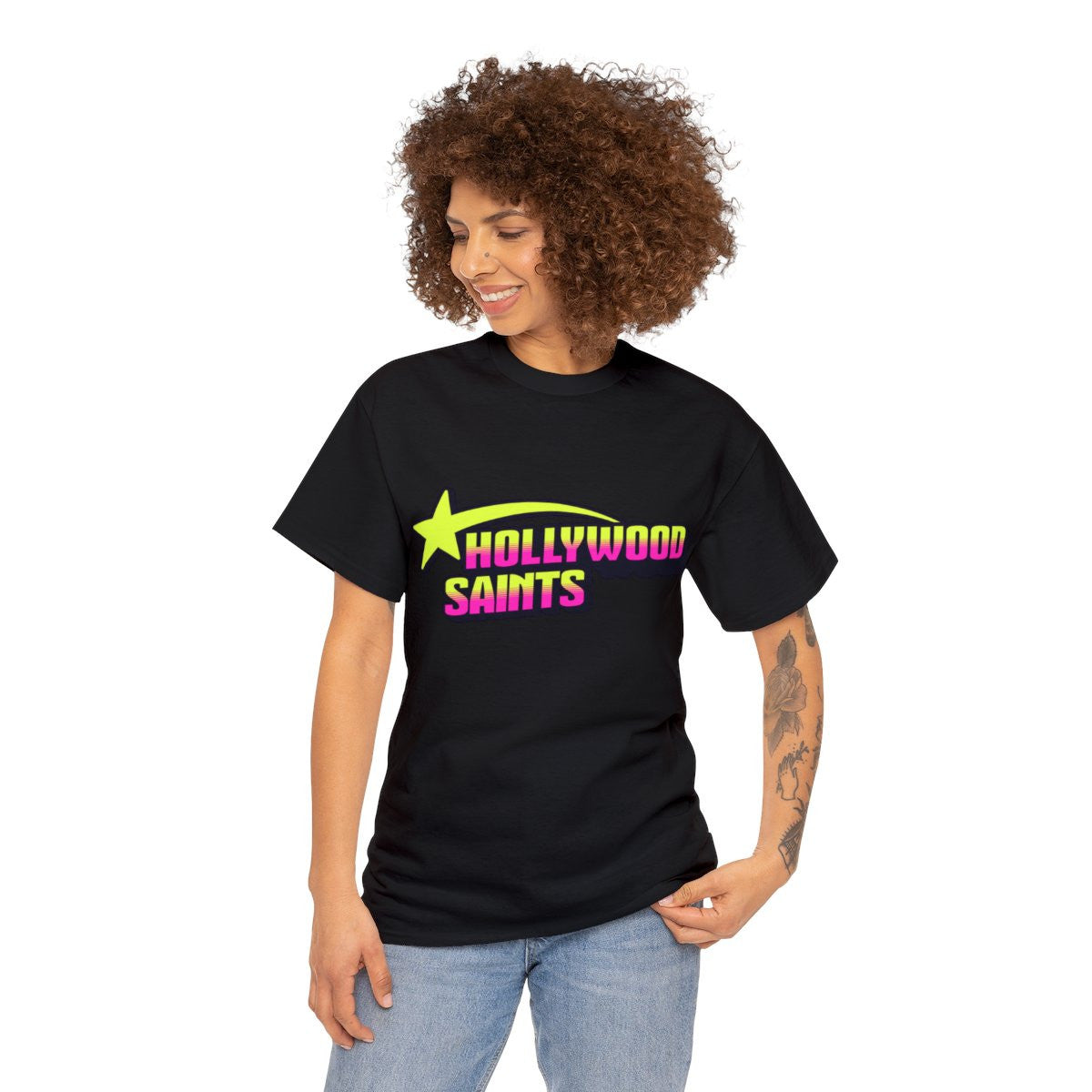 Hollywood Saints Unisex Black T shirt