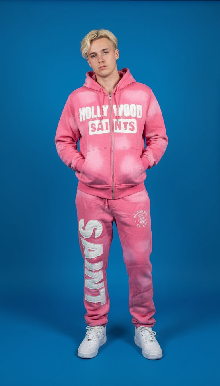 Hollywood Saints™ Sunfade Sweatpants – Frozen Pink