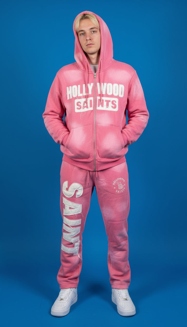 Hollywood Saints™ Sunfade Sweatpants – Frozen Pink