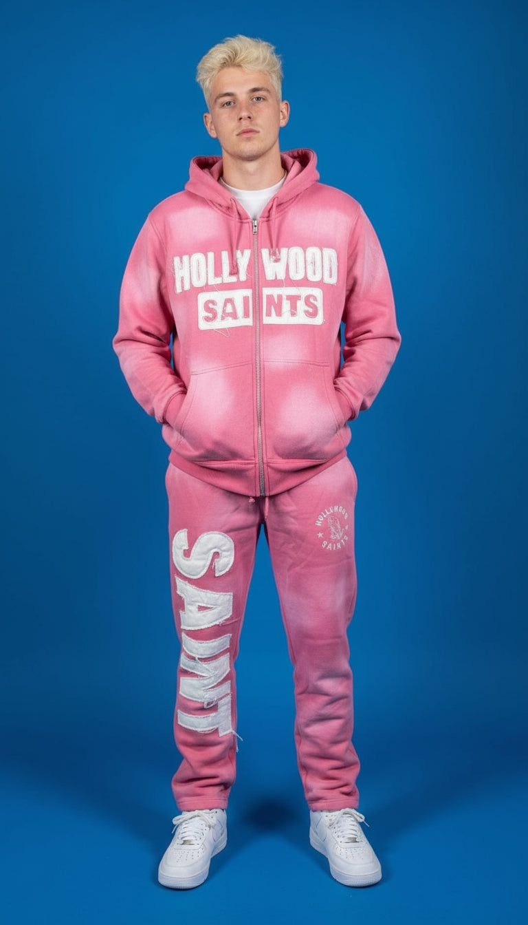 Hollywood Saints™ Sunfade Sweatpants – Frozen Pink